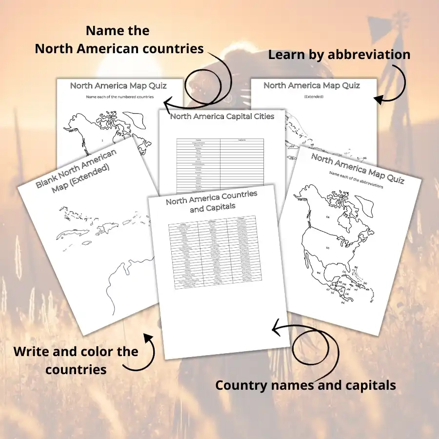 Free Printable Map Of North America The Facts Institute