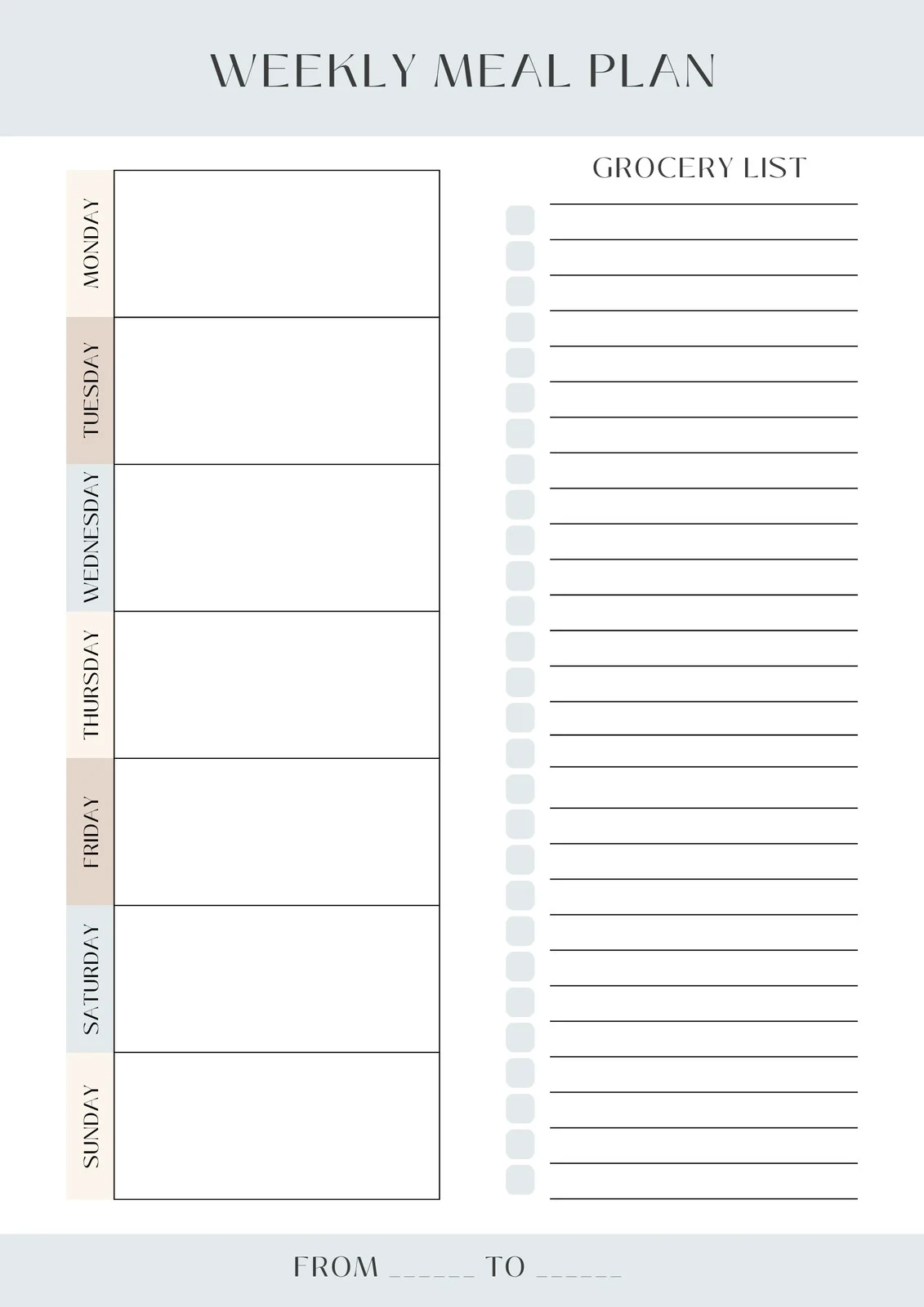 Meal Prep Sheet Printable