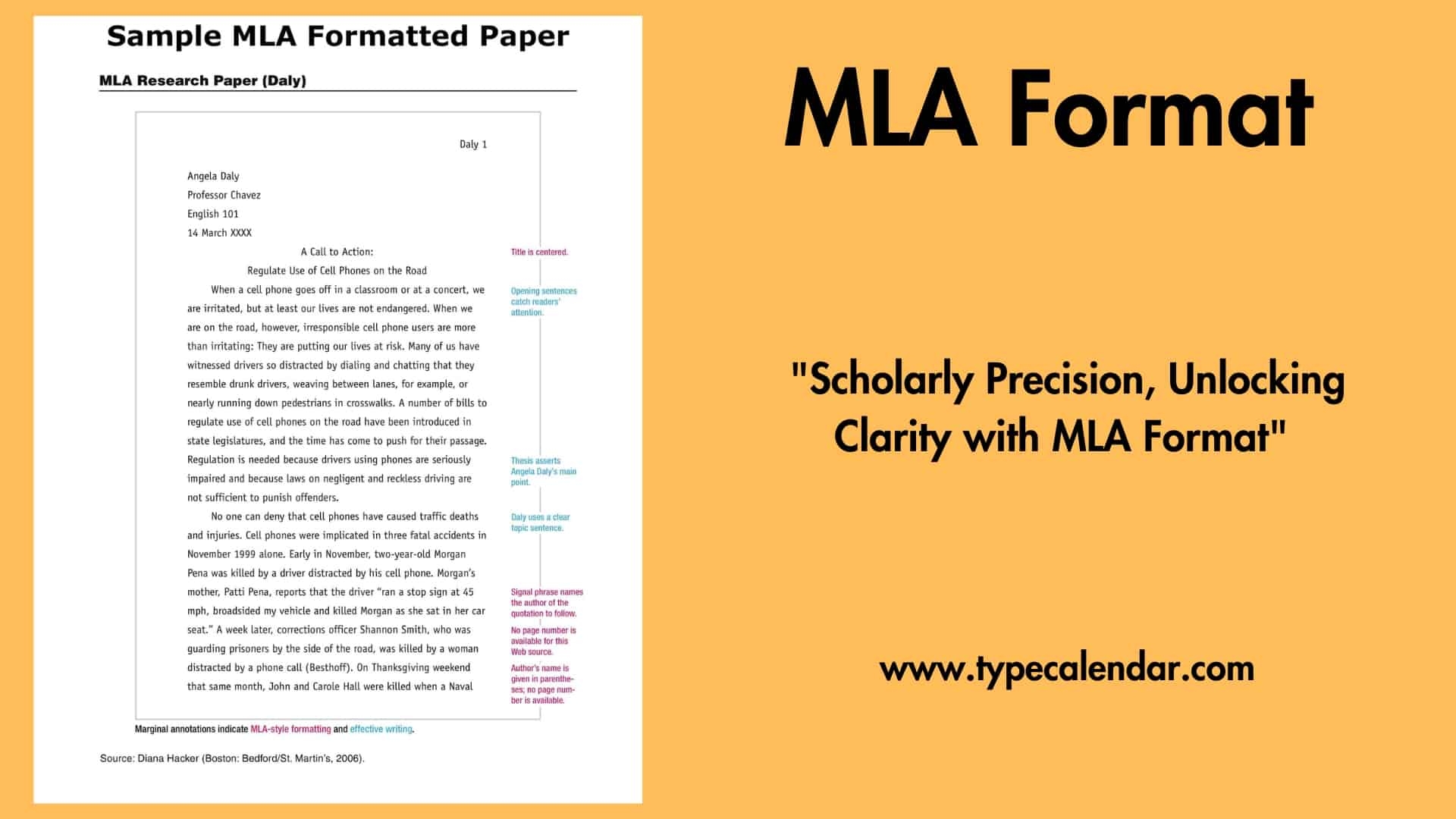 Mla Format Example Printable Guide