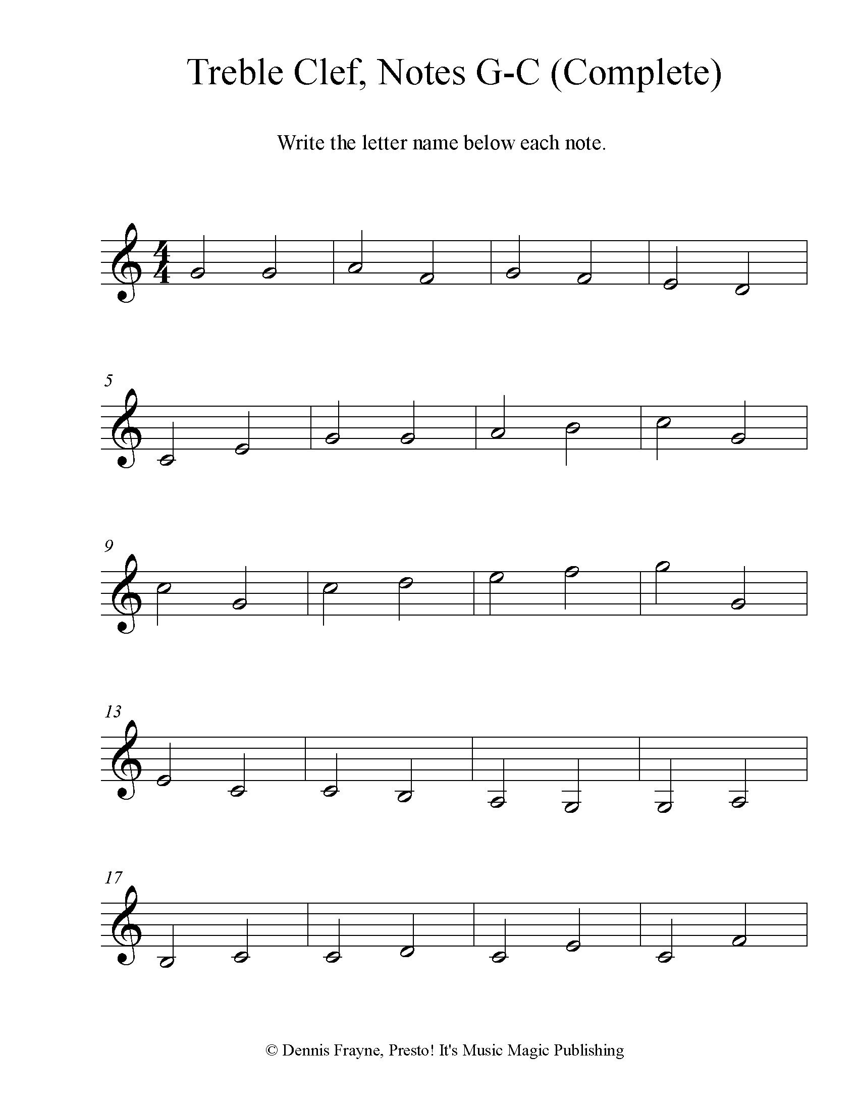 Note Value Quiz Printable Note Value Quiz Printable