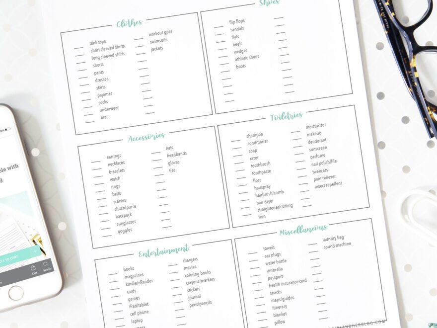 Free Printable Packing List For Organized Travel And Vacation