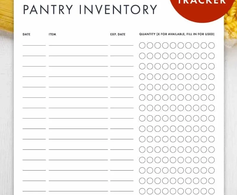 Free Printable Pantry Inventory Tracker Pjs And Paint