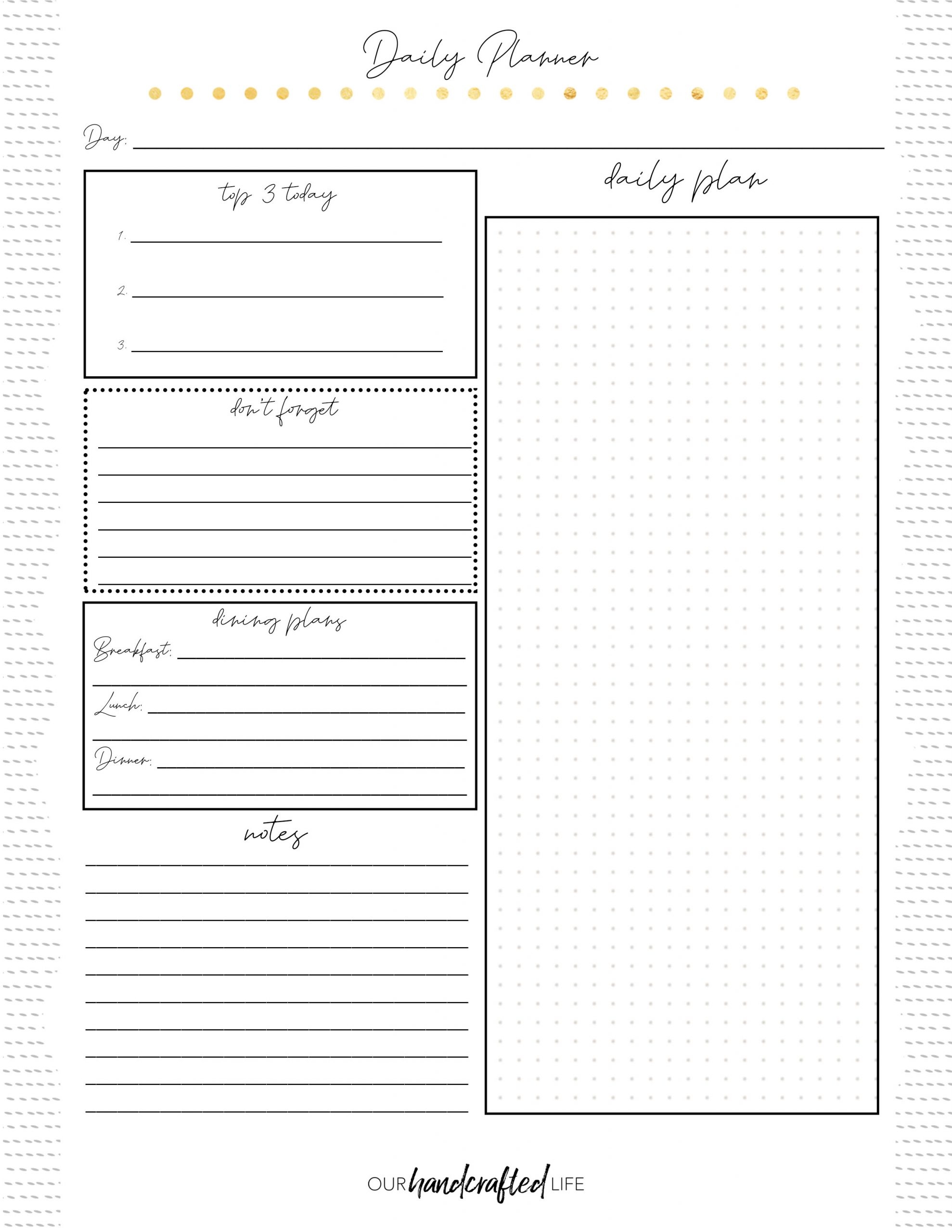 Planner Pages Free Printable