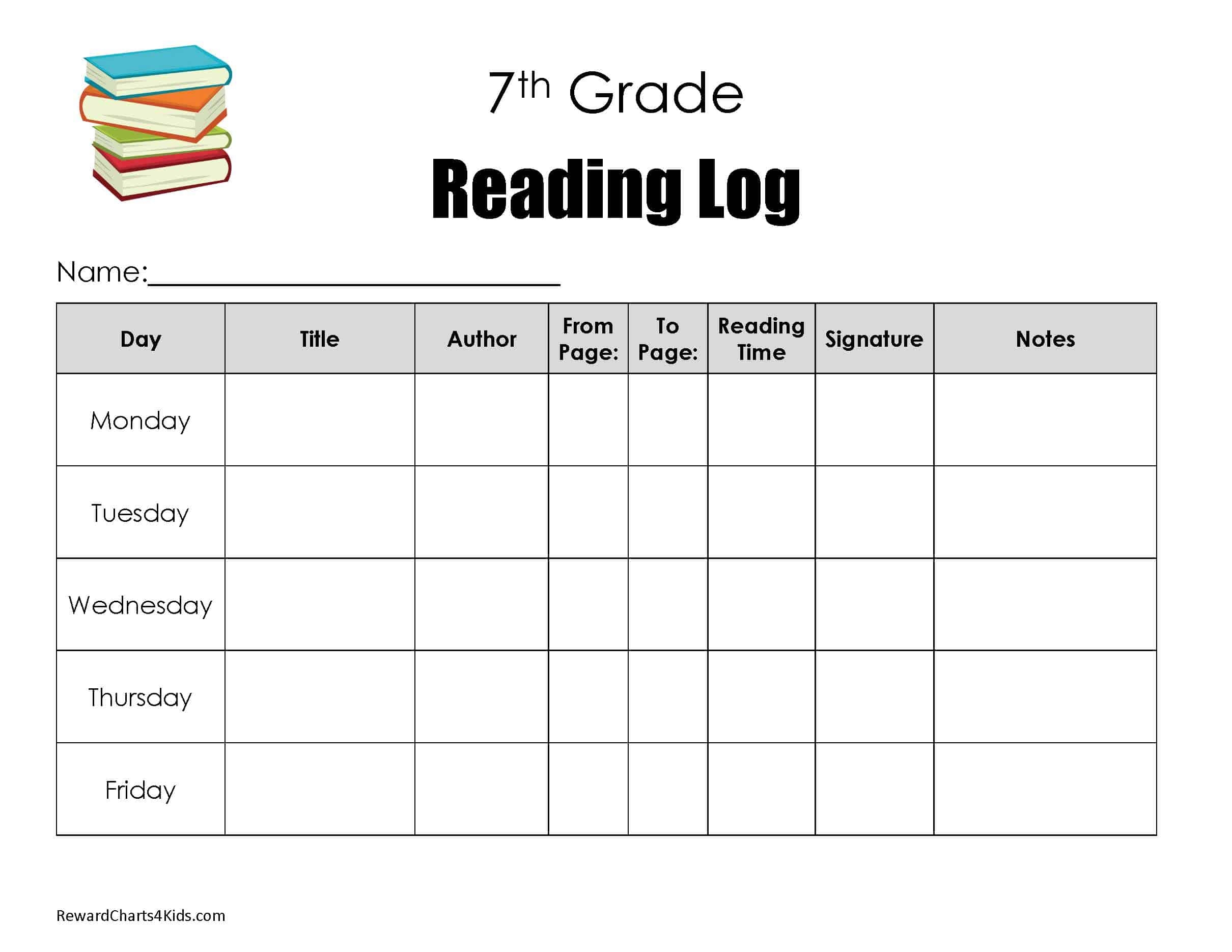 Free Printable Reading Chart Templates Many Designs Available 
