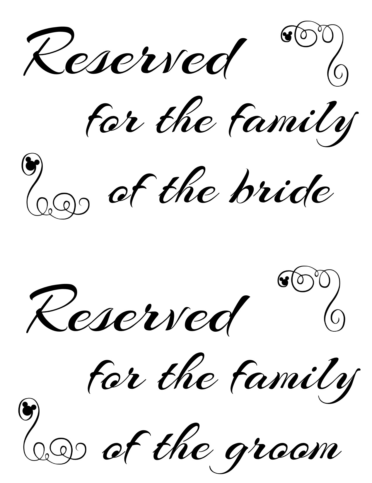 Free Wedding Signs Printables