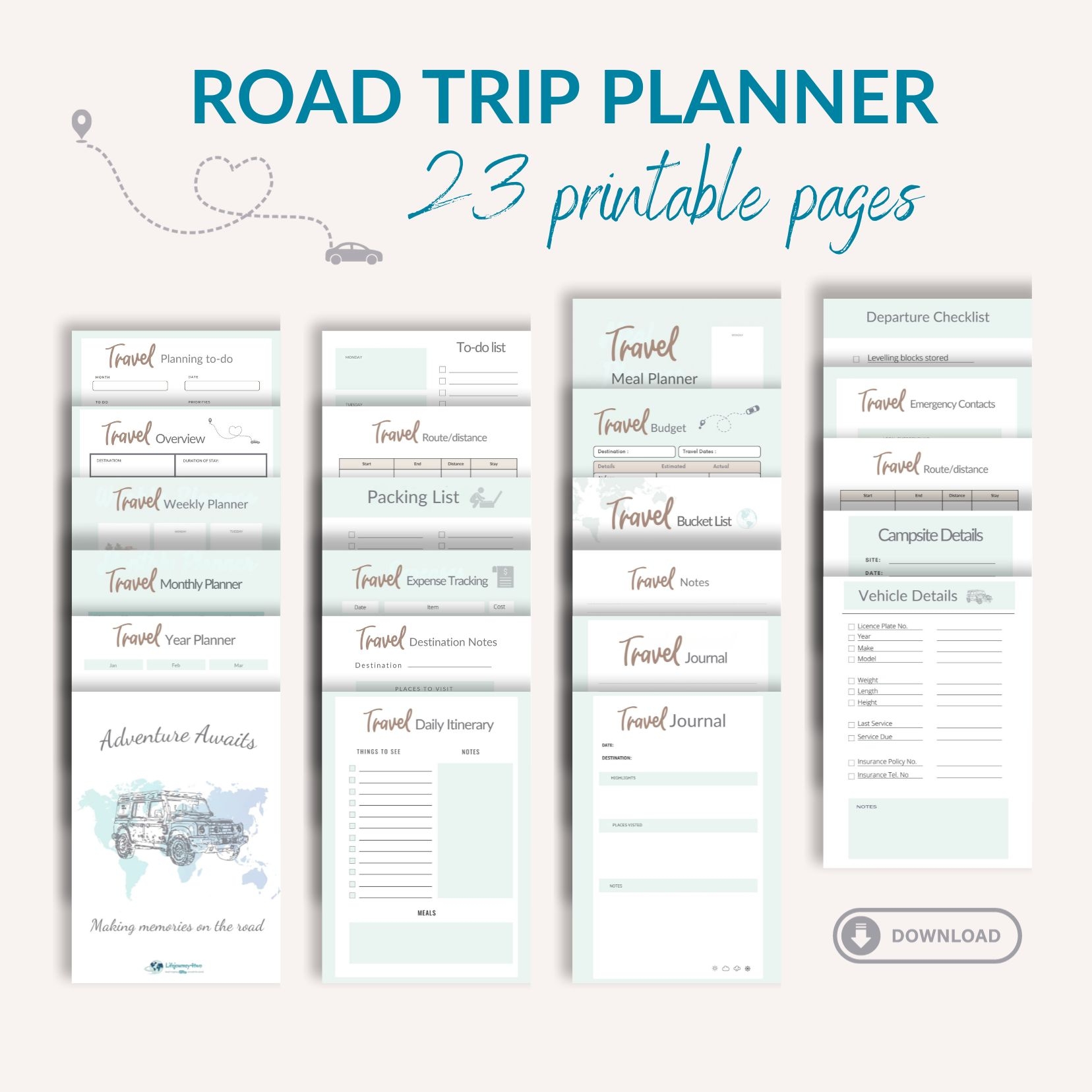 Printable Road Trip Planner