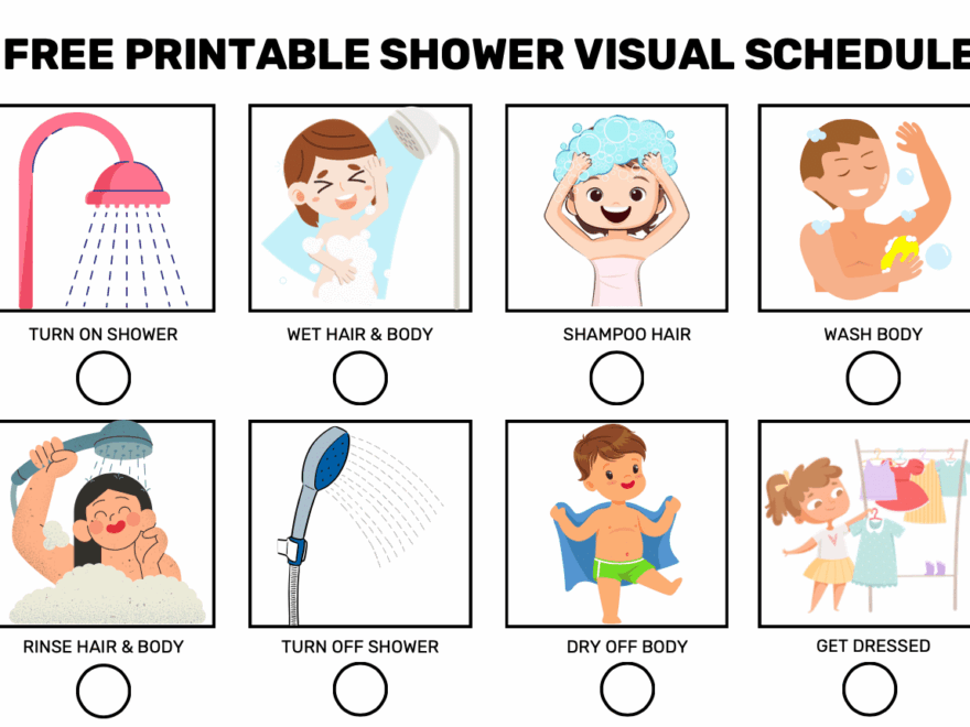 Free Printable Shower Visual Schedule Goally