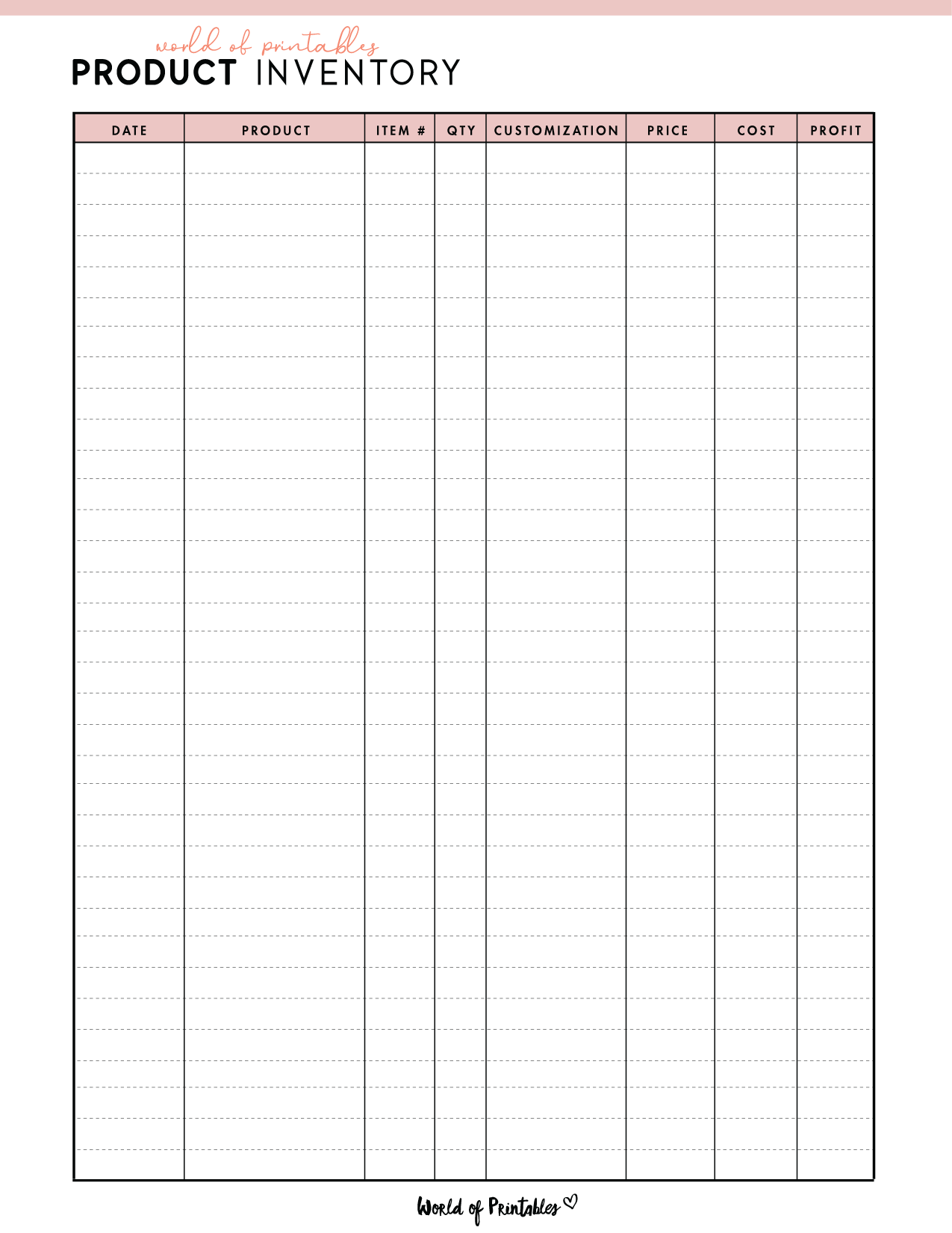 Free Printable Stock List Template Manage Your Product Inventory Free Printable Stock List Template Manage Your Product Inventory