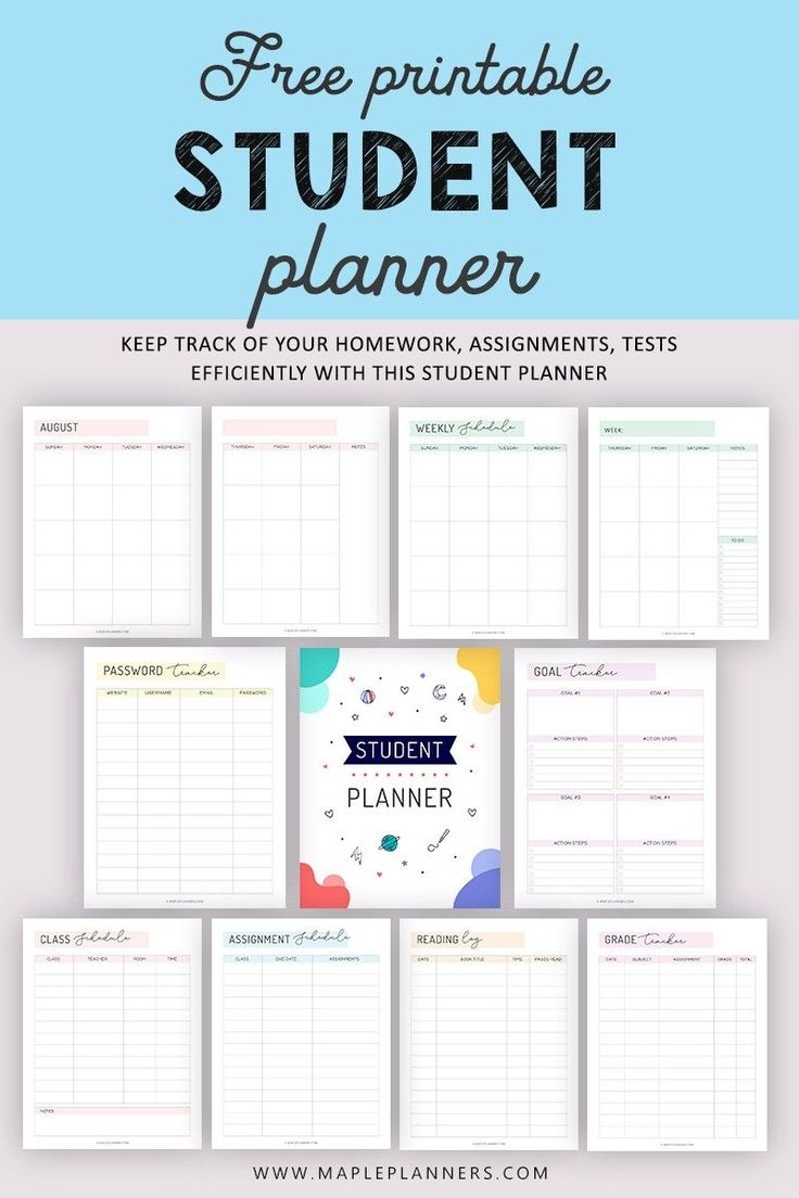 Free Printable Student Planner Keep Track Of School Activities Free Printable Student Planner Keep Track Of School Activities