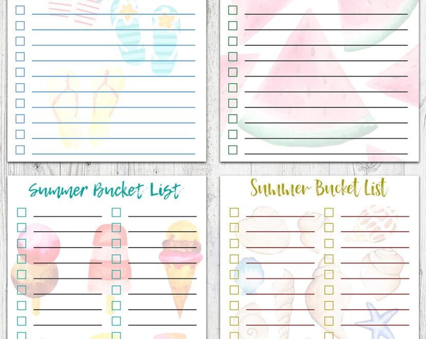 Free Printable Summer To Do Lists Rose Clearfield
