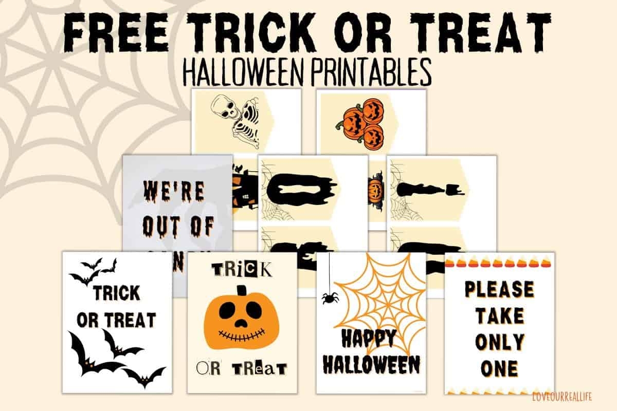 FREE Printable Trick Or Treat Signs For Halloween Love Our Real FREE Printable Trick Or Treat Signs For Halloween Love Our Real