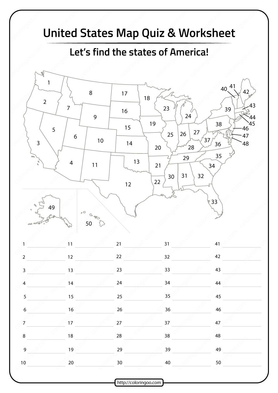 Free Printable United States Map Quiz And Worksheet Map Quiz Free Printable United States Map Quiz And Worksheet Map Quiz