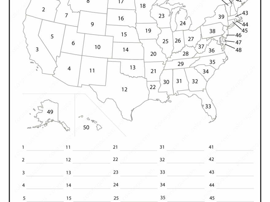 Free Printable United States Map Quiz And Worksheet Map Quiz