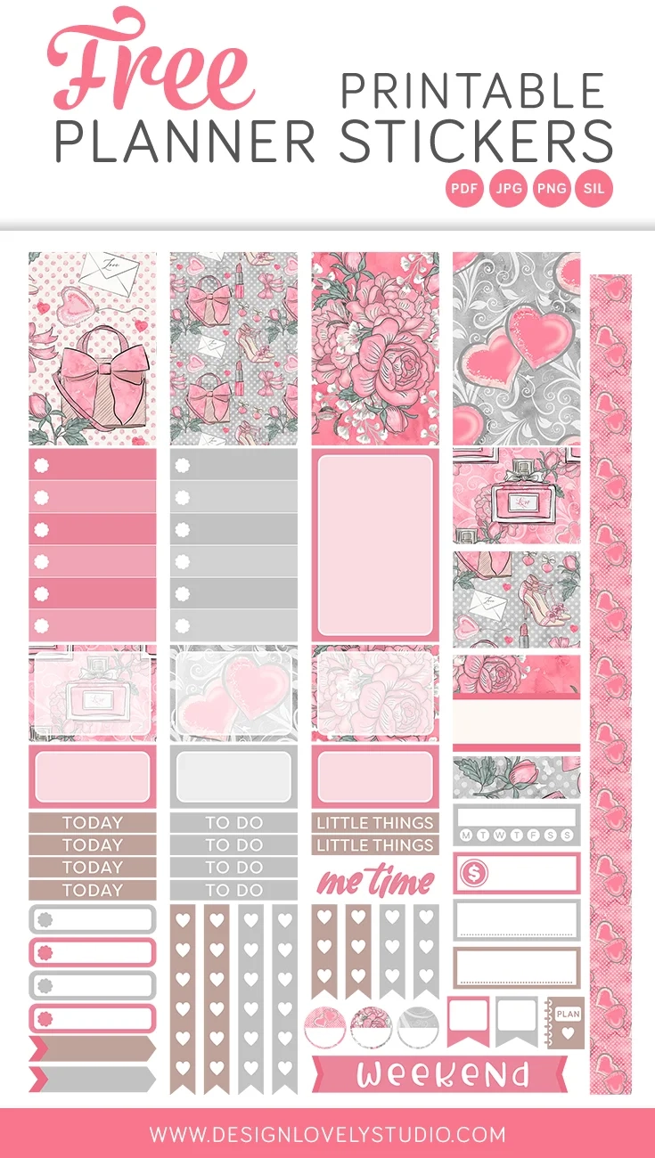Free Printable Valentine s Day Planner Stickers Design Lovely Studio