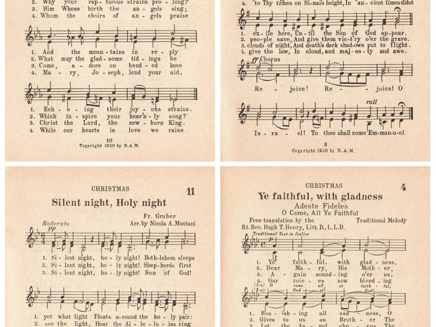 Free Printable Vintage Christmas Sheet Music Hymns Rose Clearfield