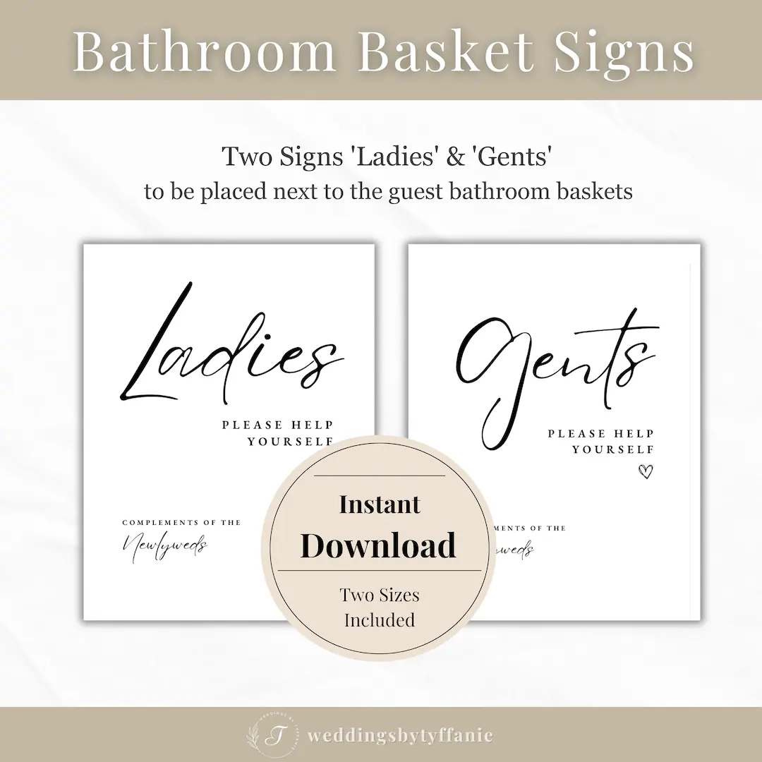 Free Printable Wedding Bathroom Basket Sign Printable Wedding Free Printable Wedding Bathroom Basket Sign Printable Wedding
