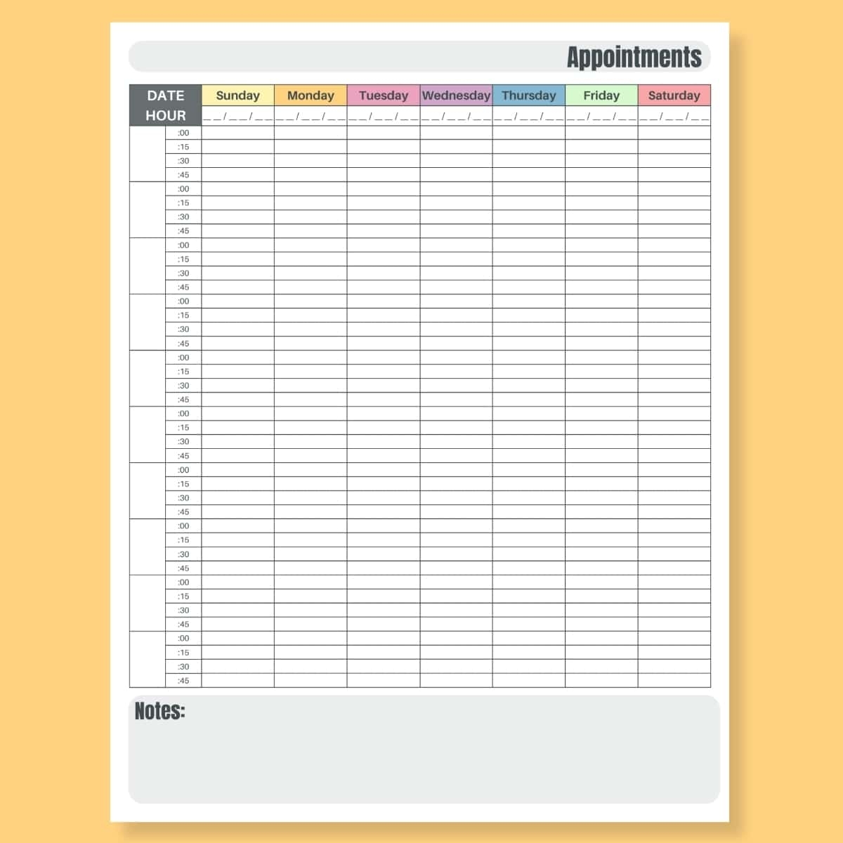 Free Printable Appointment Planner Free Printable Appointment Planner