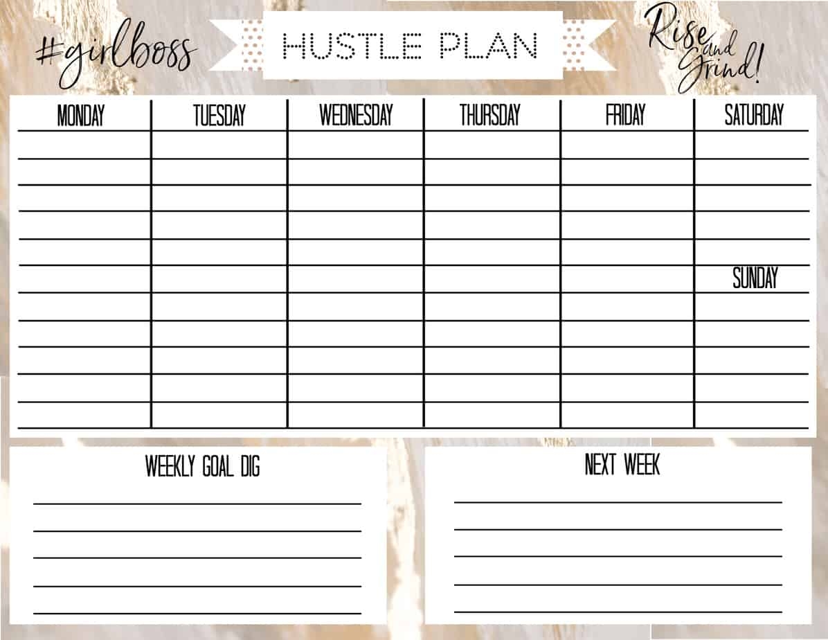 Free Printable Weekly Calendar Girl Boss A Country Girl s Life Free Printable Weekly Calendar Girl Boss A Country Girl s Life