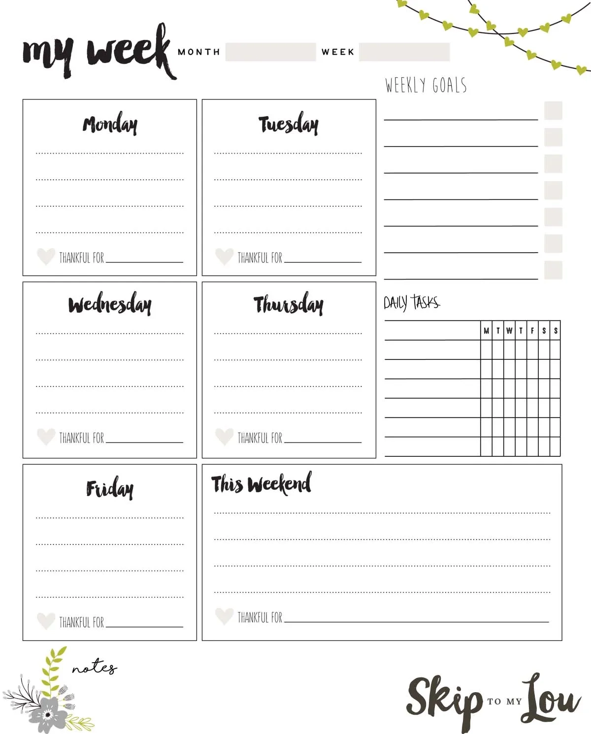 Printable Weekly Activity Planner Printable Weekly Activity Planner