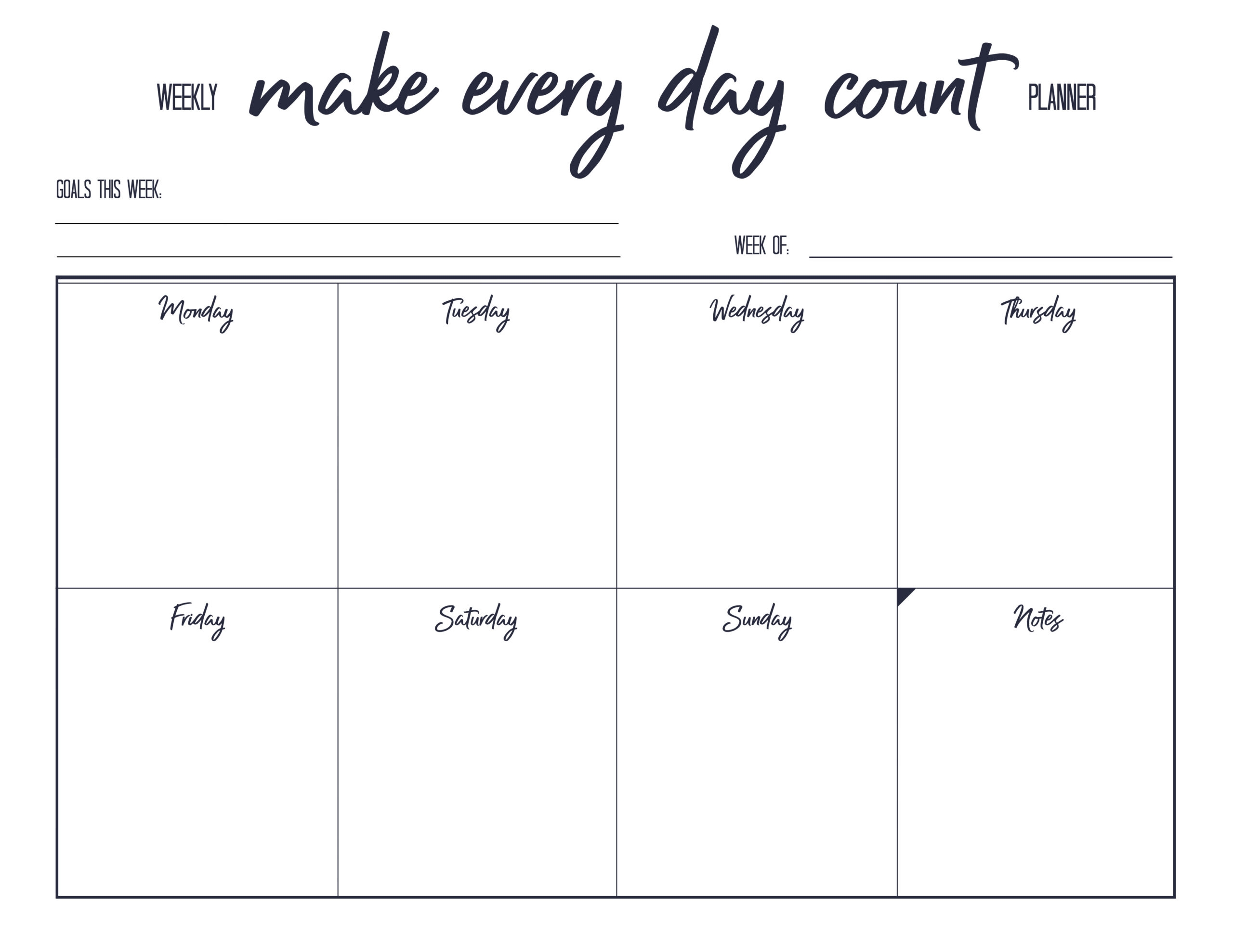 Free Planner Printable Weekly