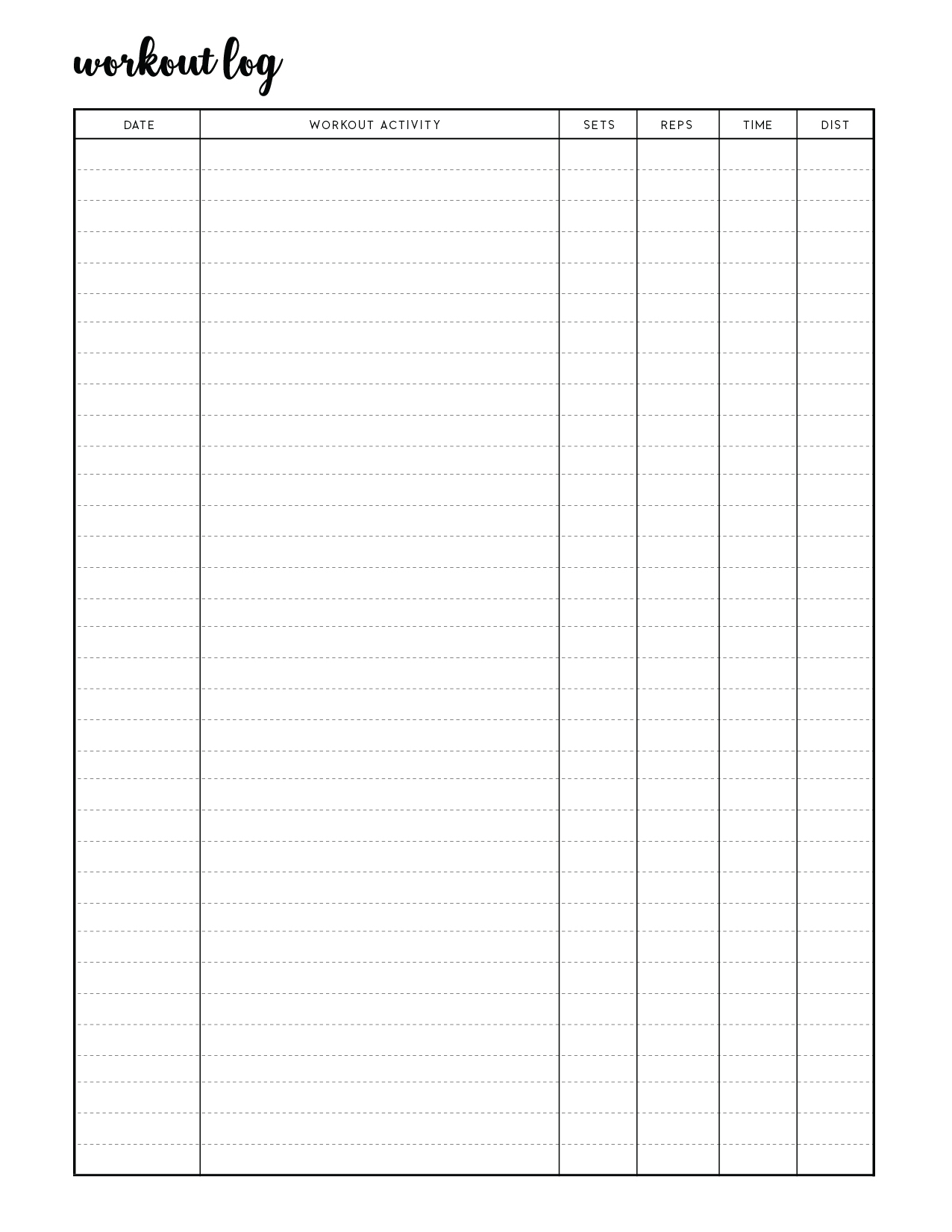 Free Printable Workout Log Sheets World Of Printables Free Printable Workout Log Sheets World Of Printables
