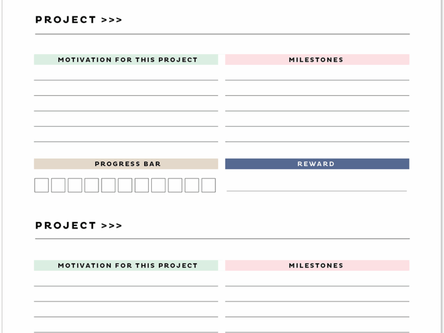 Free Printables Goal amp Project Planner Pages Botanical PaperWorks