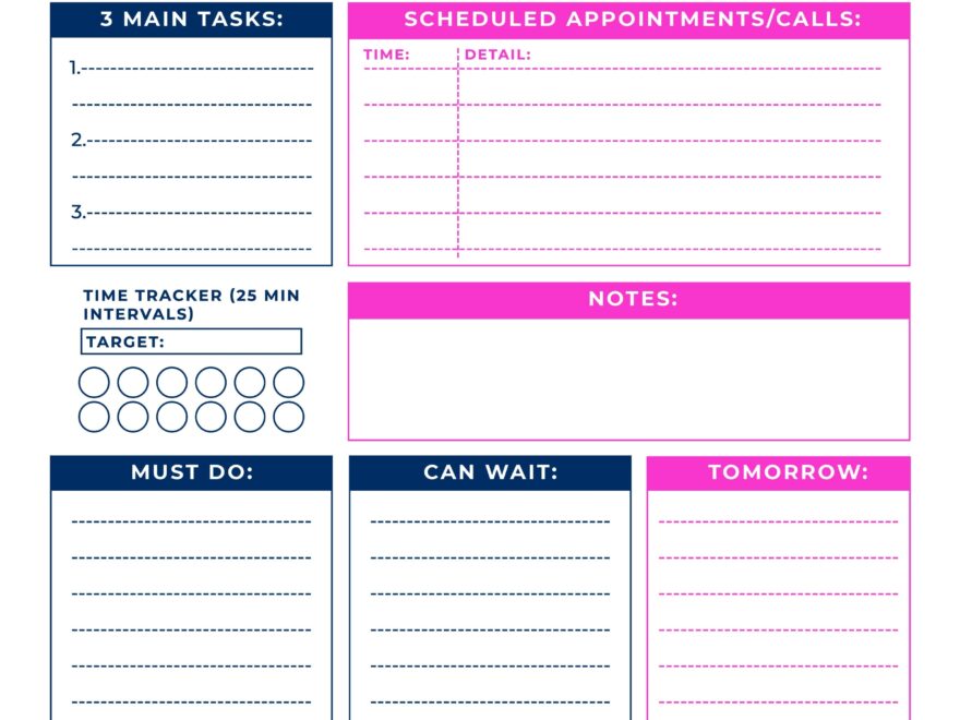Free Productivity Planner Printable Download 14 Day Challenge