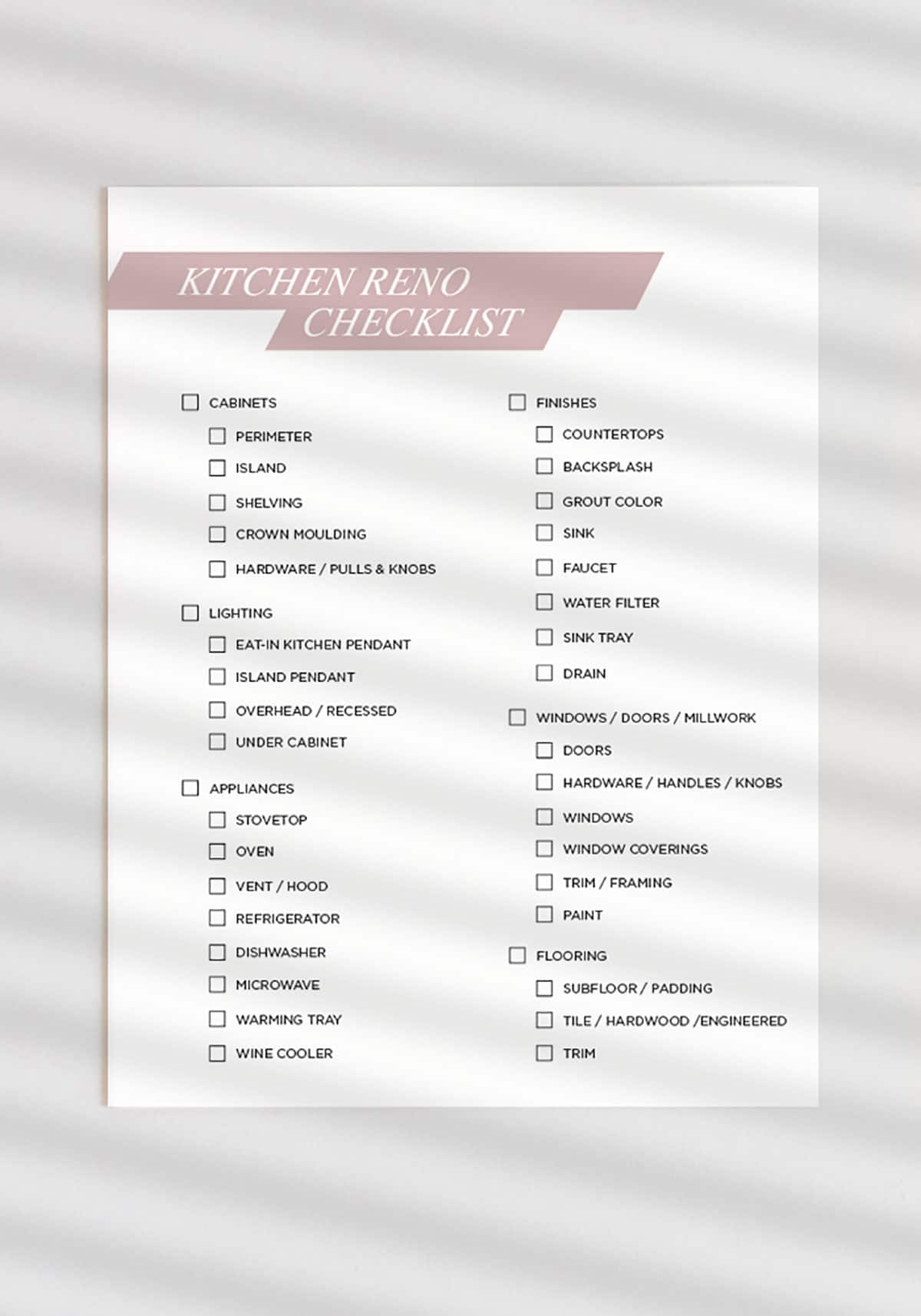 Printable Home Improvements List Printable Home Improvements List