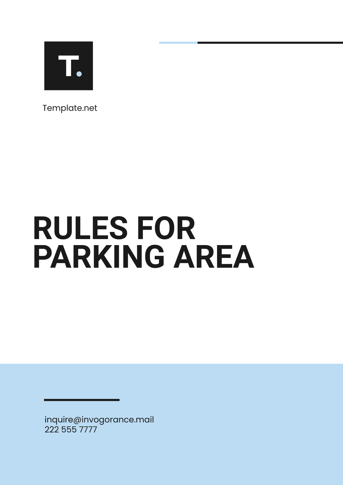 Free Rules For Parking Area Template To Edit Online