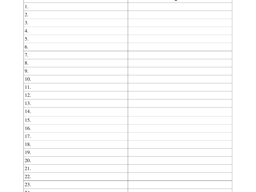 Free Safety Meeting Sign in Sheet Template PDF Word EForms