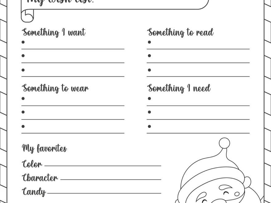 Free Santa Wish List Printable For Kids Kids Activities Blog