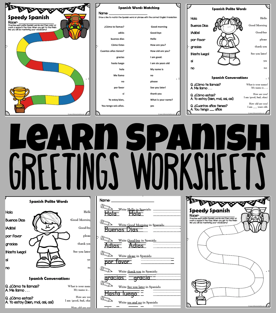 FREE Spanish Greetings Worksheets For Beginners FREE Spanish Greetings Worksheets For Beginners