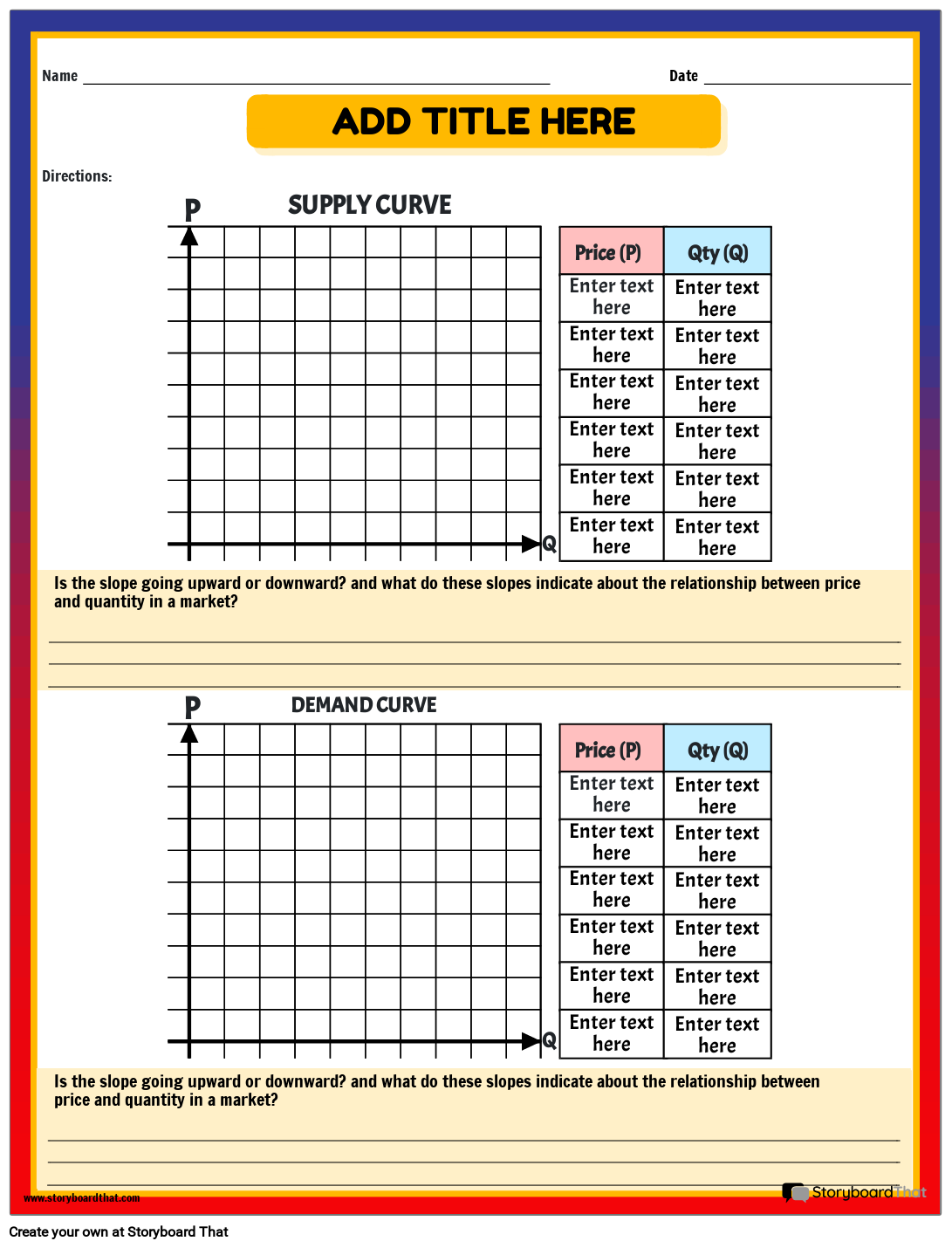 Free Supply And Demand Worksheets Practice And Activities