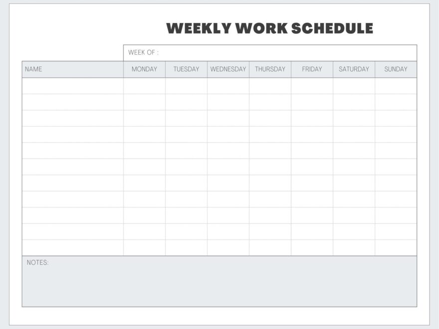 Free Template Weekly Employee Schedule Download Free Template
