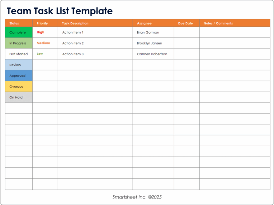 Free To Do Lists amp Task Tracker Templates