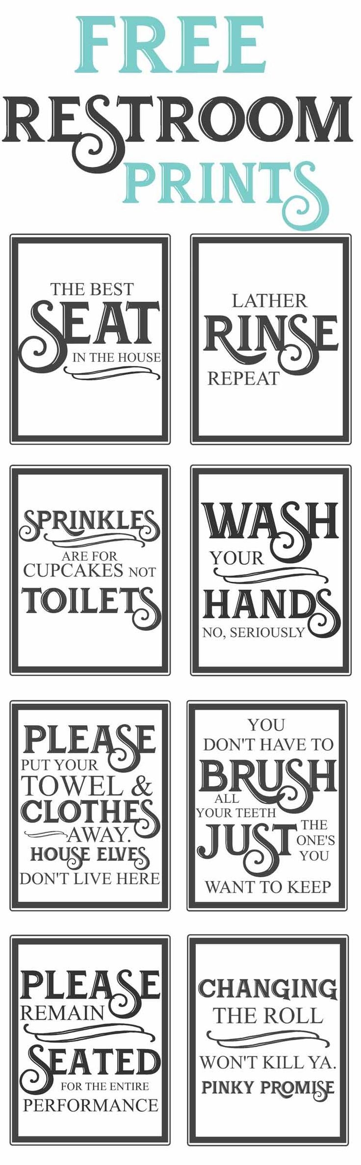 Free Vintage Bathroom Printables 