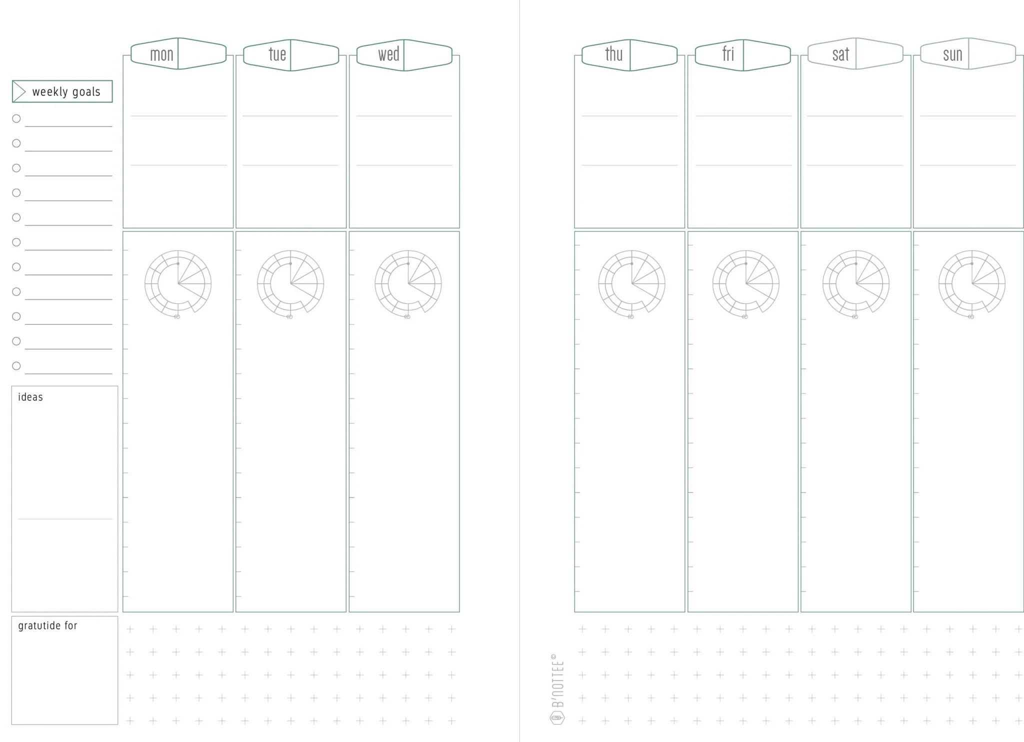 Free Weekly A5 Planner Printable Nottee 3 0 BNottee