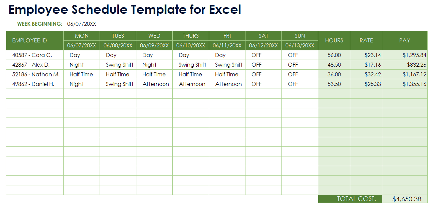 Free Work Schedule Templates For Word And Excel Smartsheet Free Work Schedule Templates For Word And Excel Smartsheet
