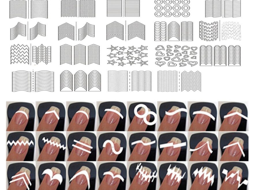 French Manicure Nail Tip Guides French Manicure Nail Art Stencils Stickers Decals 24 Sheets 36 Designs Nail Art Stickers Professional Salon Home Use Buy Now With Express International Delivery GoSupps
