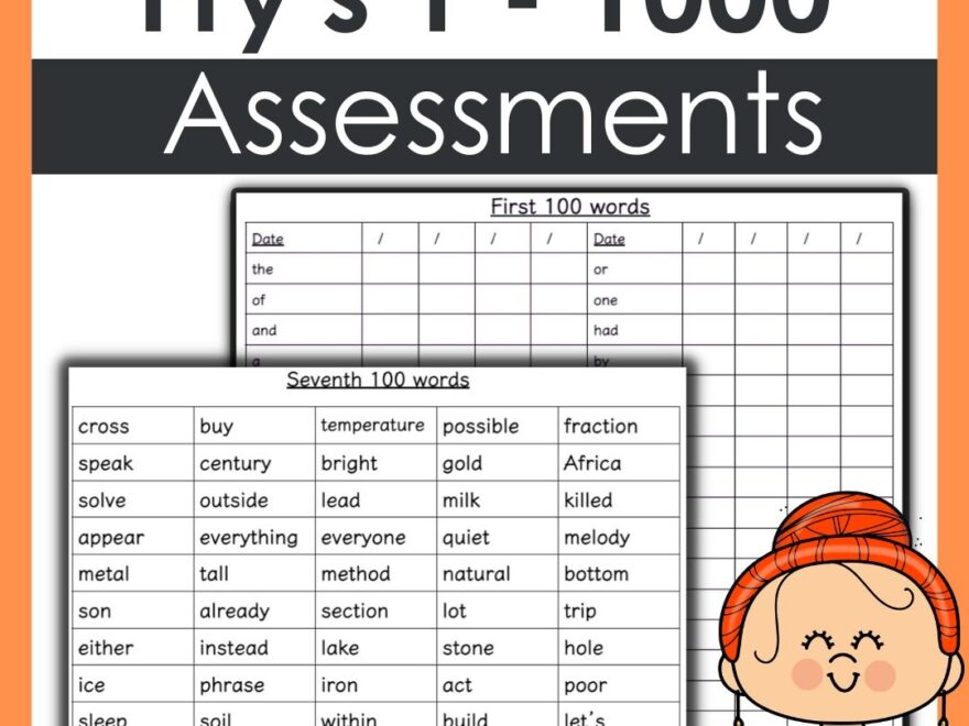 Fry s Complete Sight Words Assessment Words 1 1000 Editable