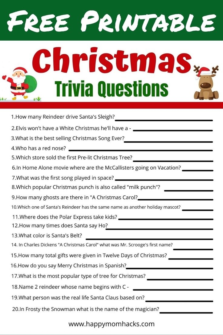 Fun Family Christmas Quiz Questions amp Answers Free Printable Fun Family Christmas Quiz Questions amp Answers Free Printable
