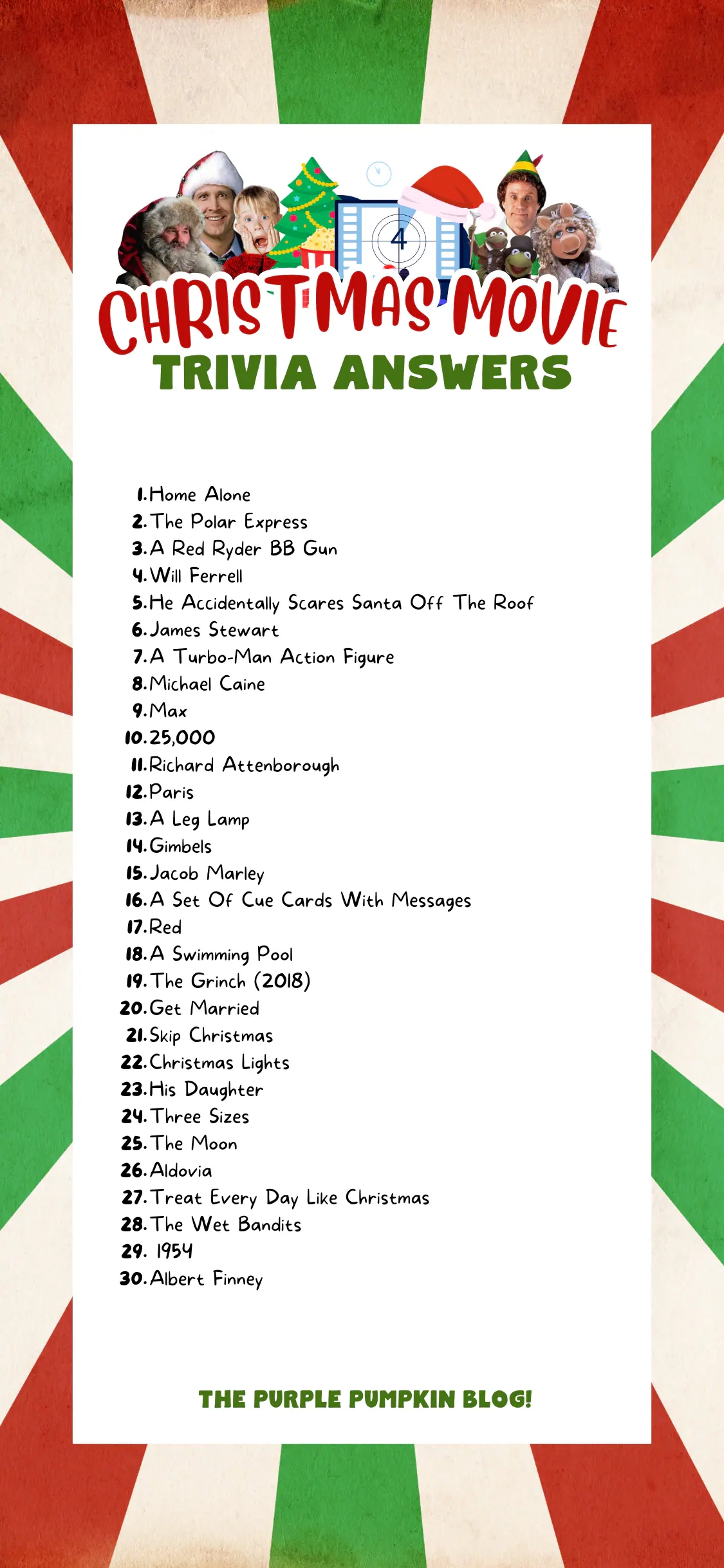 Christmas Movie Quiz And Answers Printable