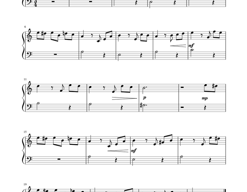 Fur Elise Easy Ver Sheet Music For Piano Solo MuseScore