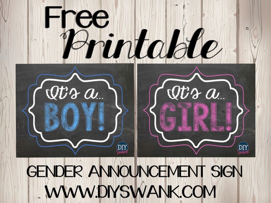 Gender Reveal Free Printables Swanky Design Co