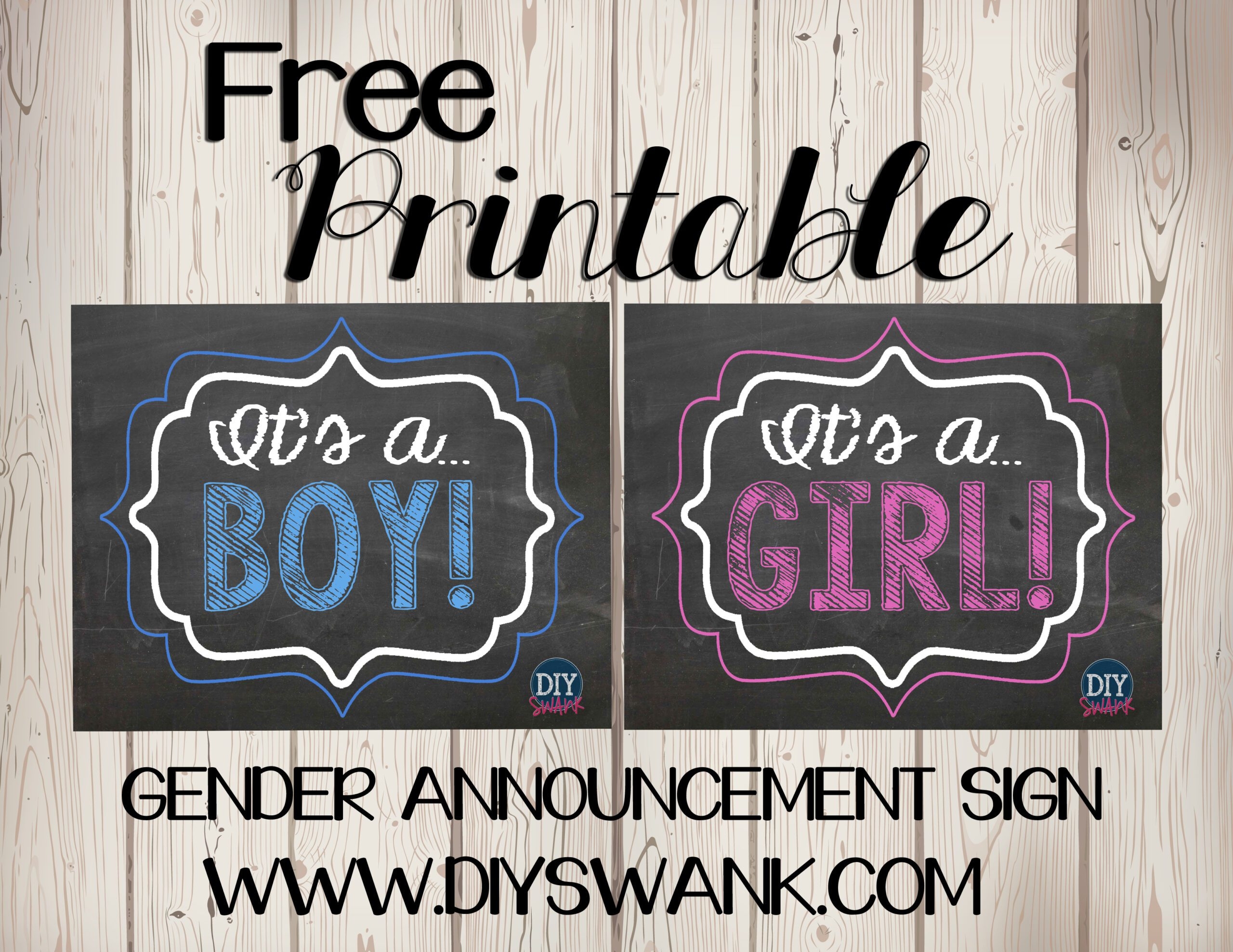Gender Reveal Free Printables Swanky Design Co 