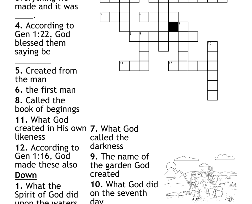 Genesis Chapters 1 9 Crossword WordMint