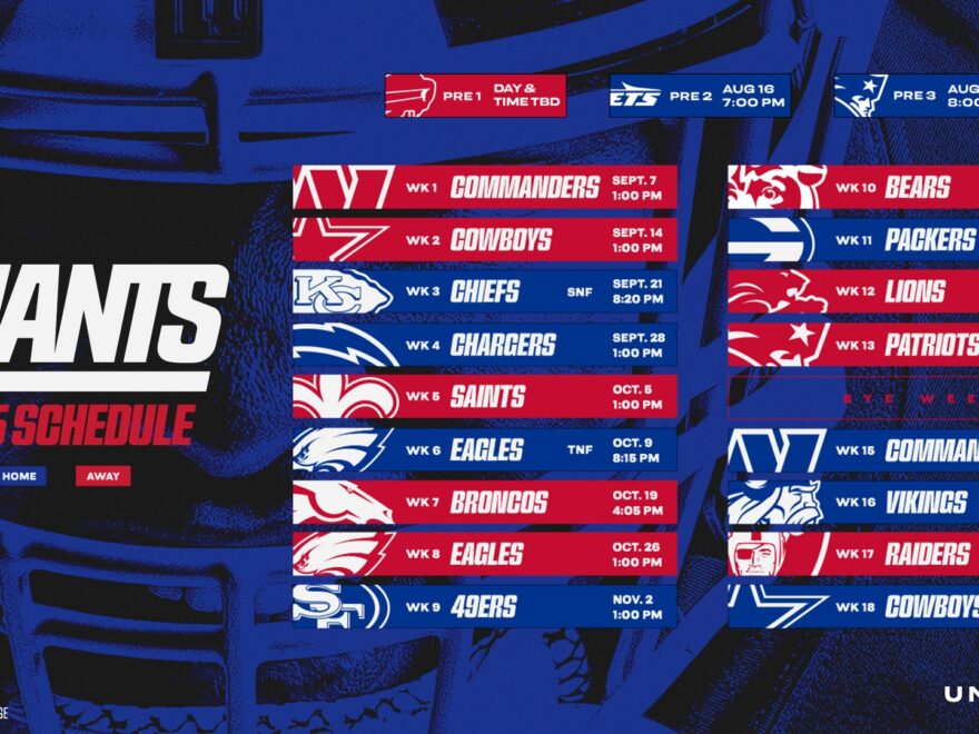 Giants Schedule New York Giants Giants