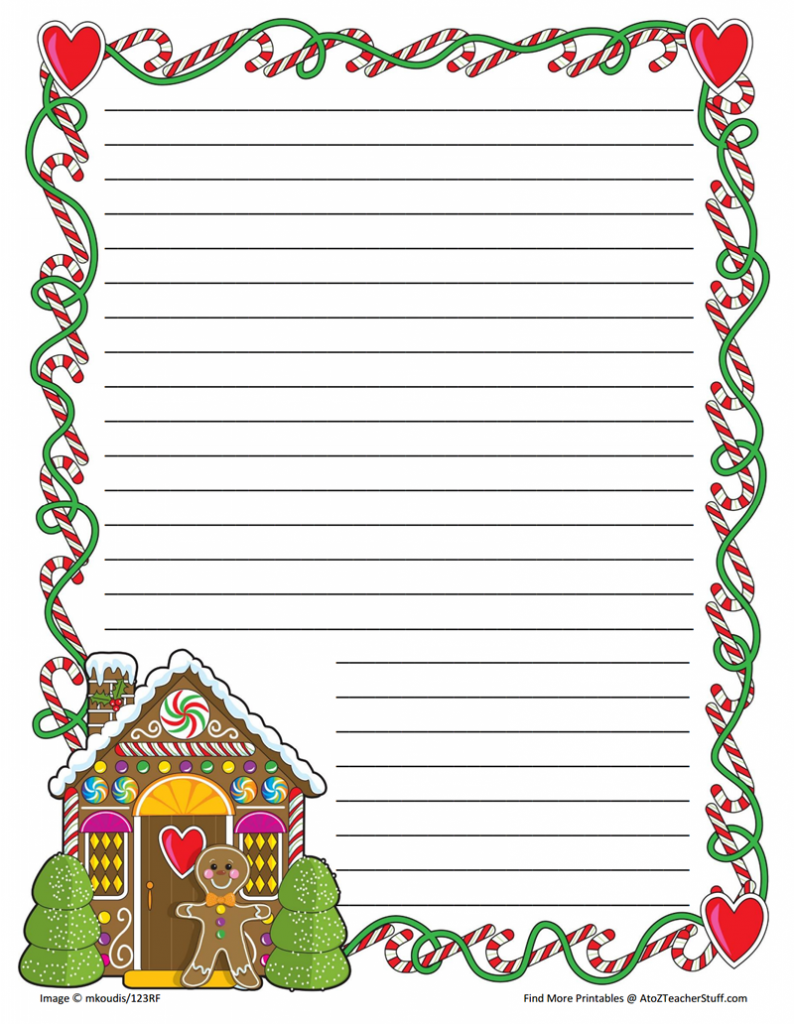 Handwriting Paper Printable Border Sheets Horizonatal