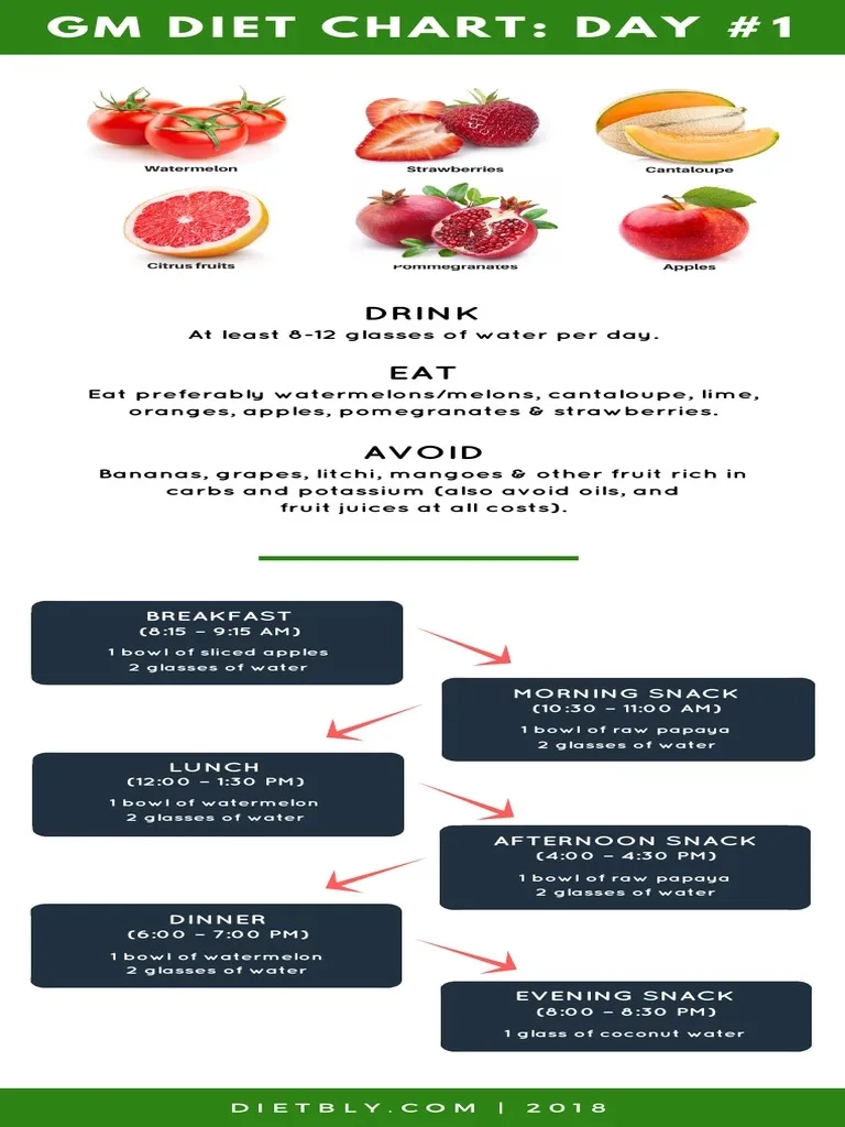 Gm Diet Printable Chart