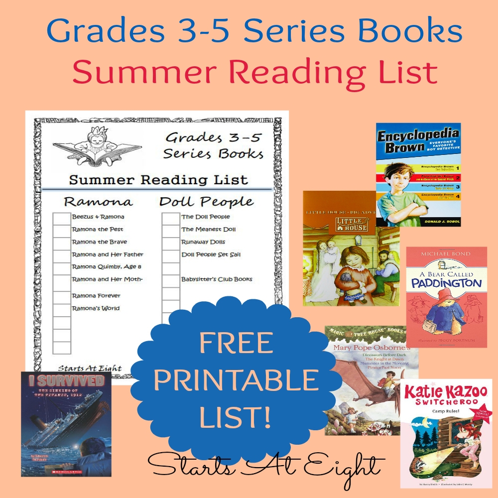 Printable 5th Grade Reading List